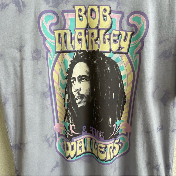ZION ROOTSWEAR Purple Tie-Dye Bob Marley & The Wailers Short Sleeve Graphic Tee - Picture 5 of 9